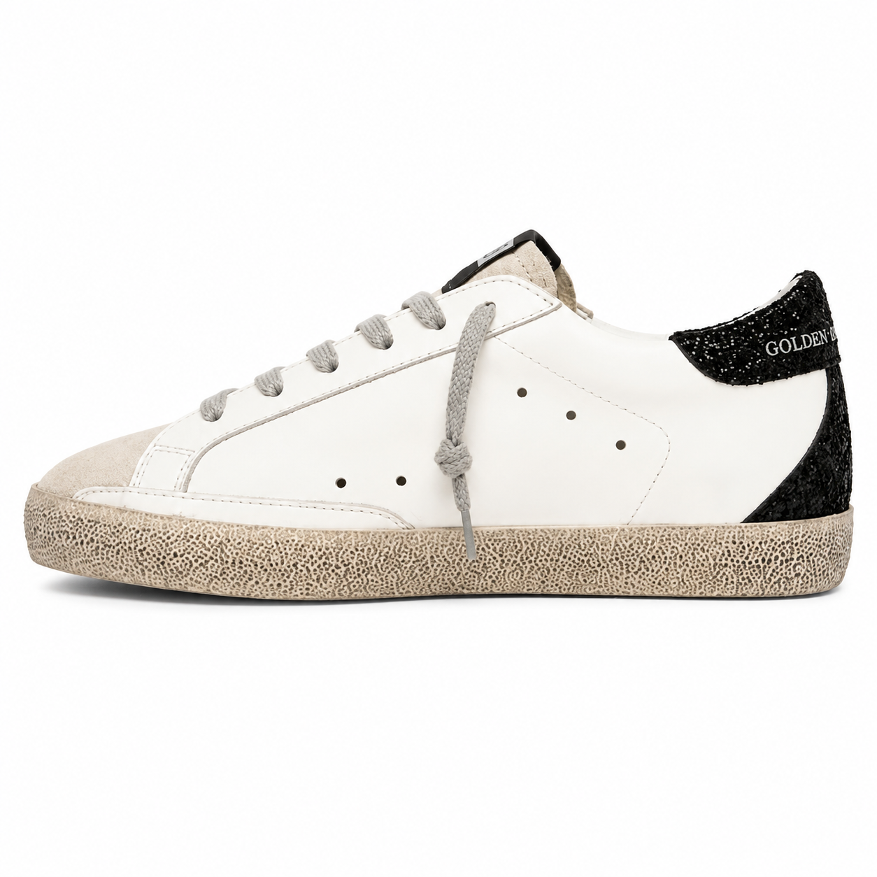 Golden Goose Superstar White Gold Star glitter