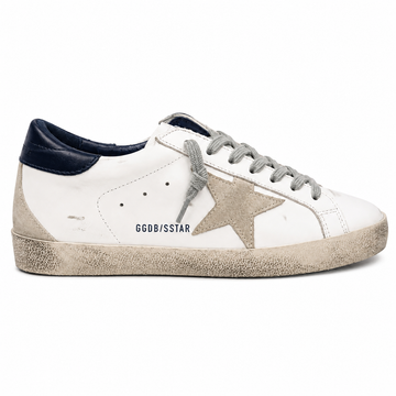 Golden goose Super-Star with suede star and blue heel tab
