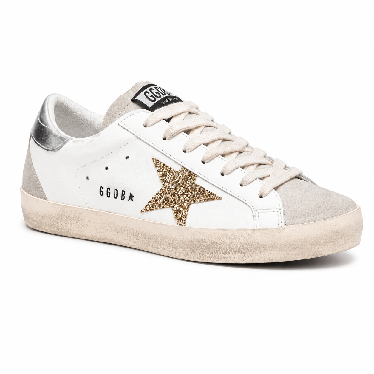 Golden Goose Super-Star White/Gold Glitter Edition