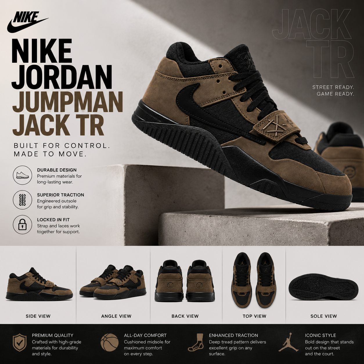 Jumpman Jack ‘Dark Mocha original quality