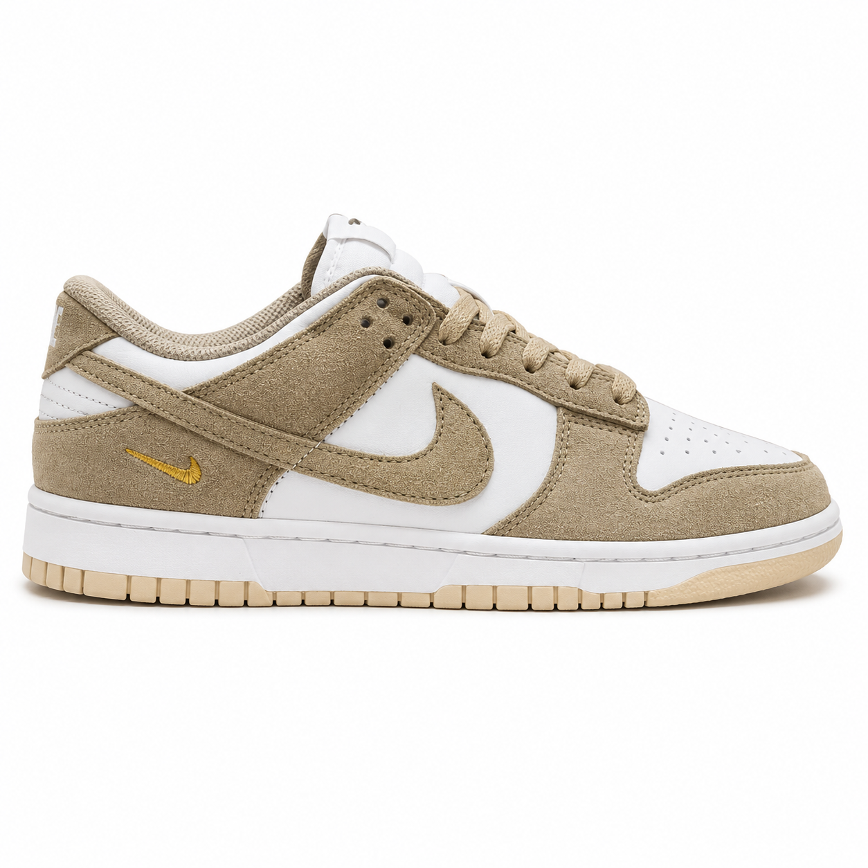 Nike dunks gold suede