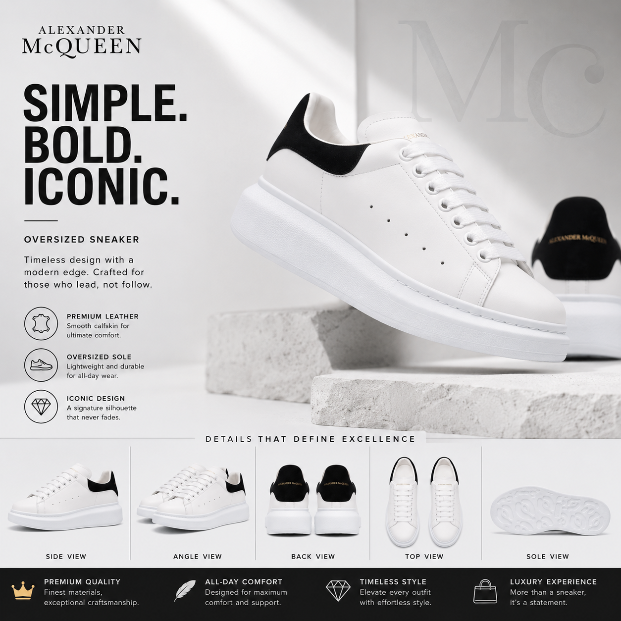 Alexander McQueen White/Black