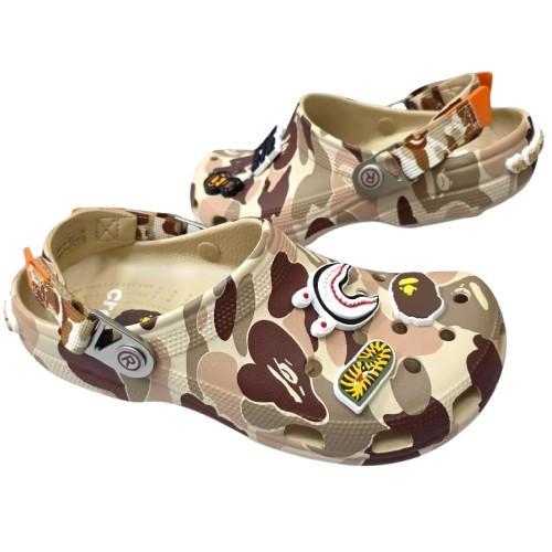 BAPE (Bathing Ape) x CROCS - beige Camo
