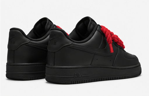 Nike air force black rope lace-red