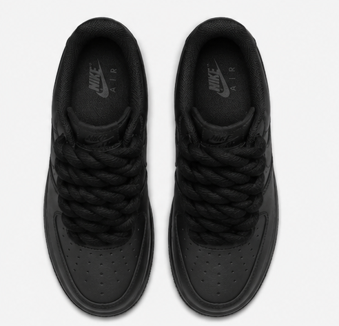 Nike air force black rope lace-black