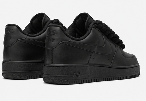 Nike air force black rope lace-black