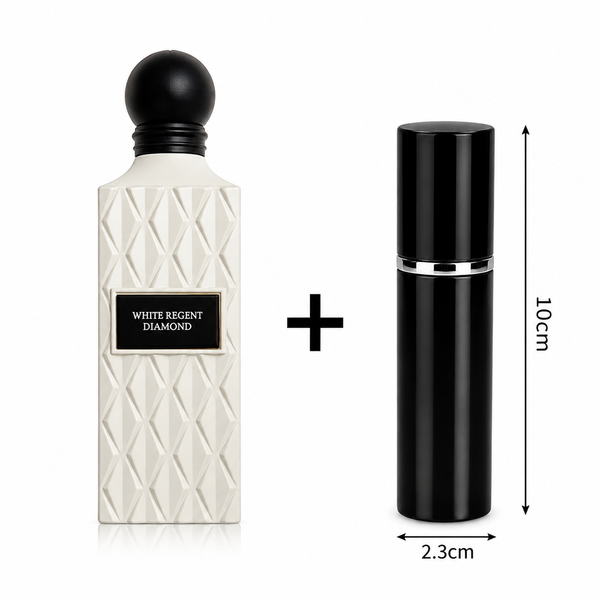 White Regent Diamond 150 ml-mini refillable atomizer bottle 5ml