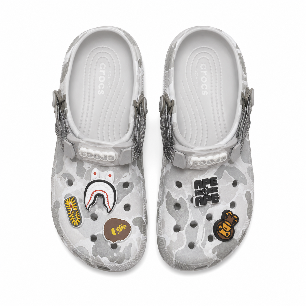 BAPE (Bathing Ape) x CROCS -grey Camo