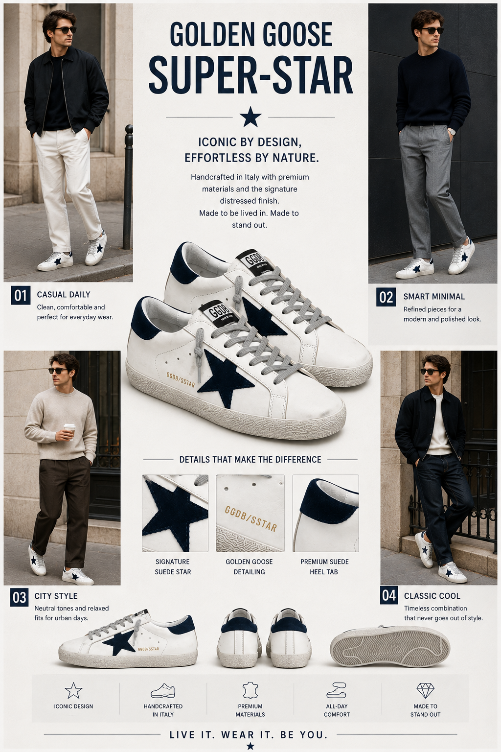 Golden Goose Super-Star White/black