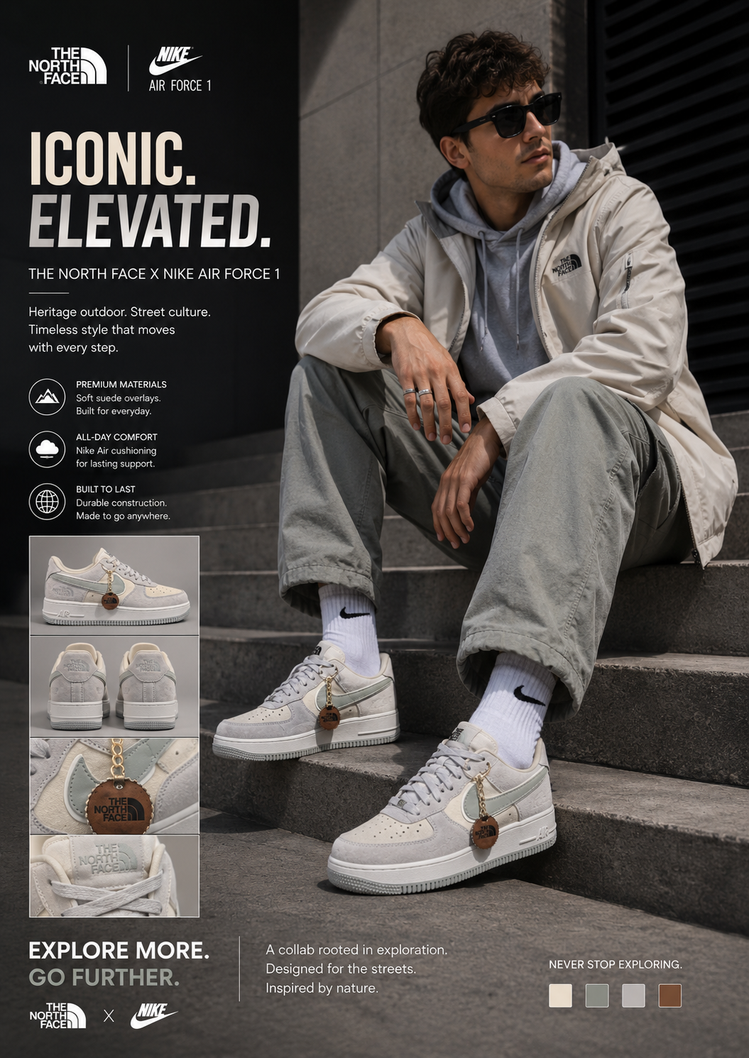 Nike air force 1 Northface grey edition
