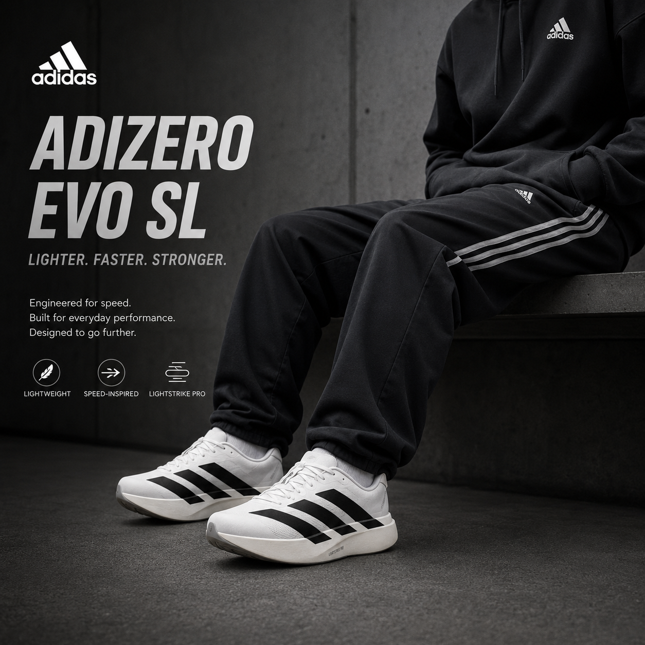Adidas Adizero SL White/Black