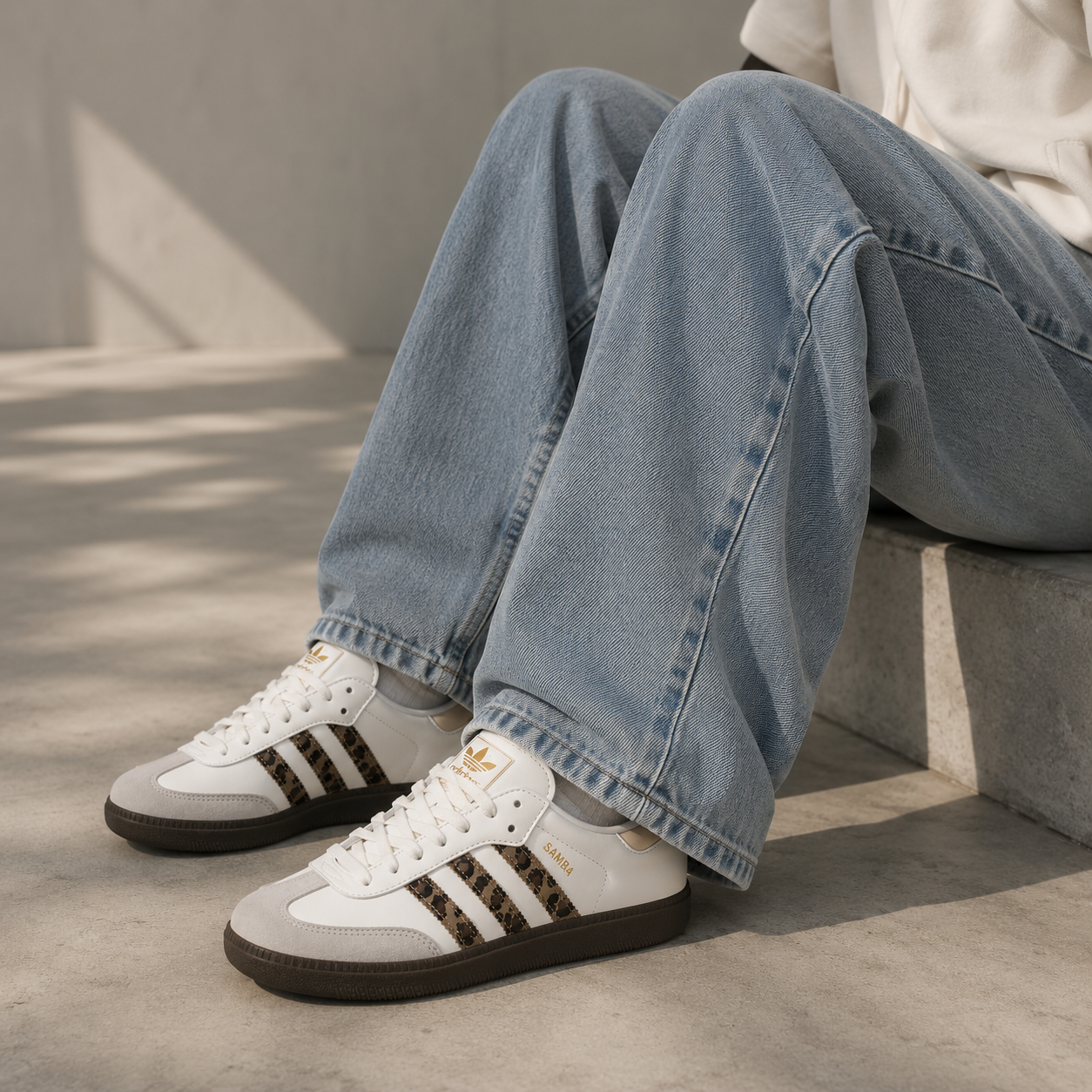 Adidas Samba OG GS "LEOPARD CREAM WHITE"