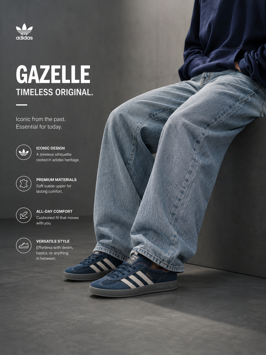 Adidas Gazelle Indoor Crew Navy Burgundy