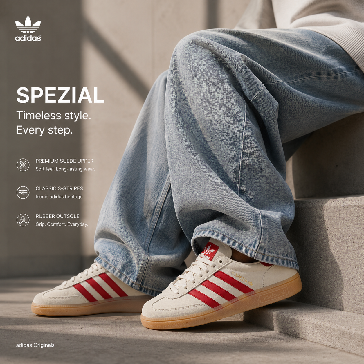 Adidas Spezial Cream White / Better Scarlet