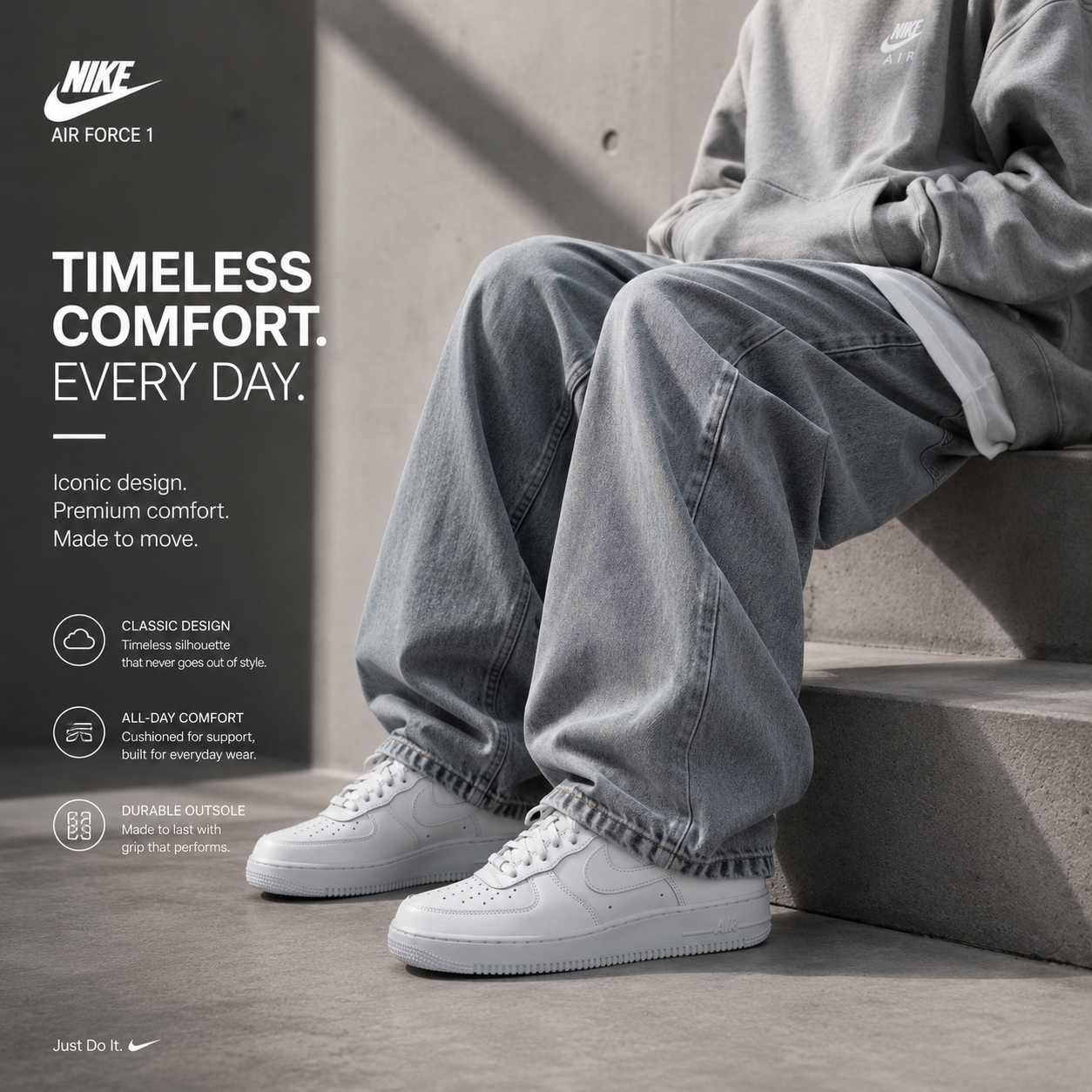 Nike airforce 1 wolf grey
