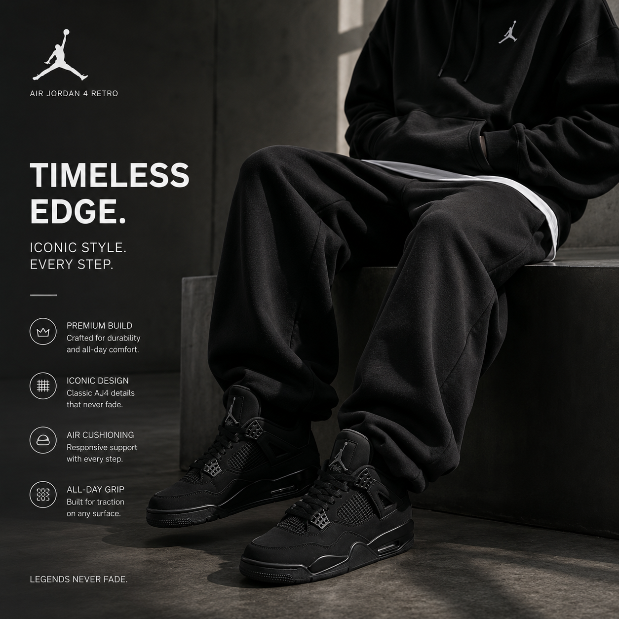 Jordan 4 Black Cat Premium Quality