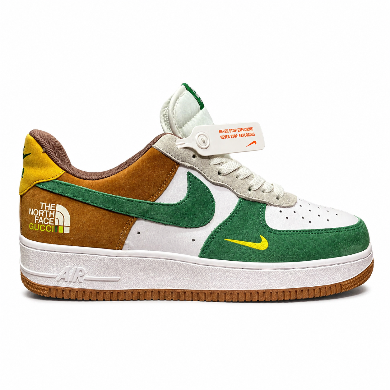 Nike air force 1 gucci & northface brown edition