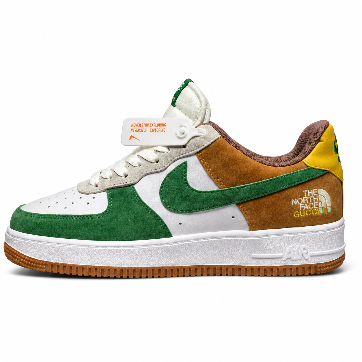 Nike air force 1 gucci & northface brown edition