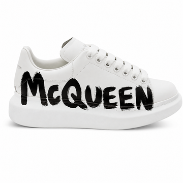Alexander McQueen white-Graffiti-print