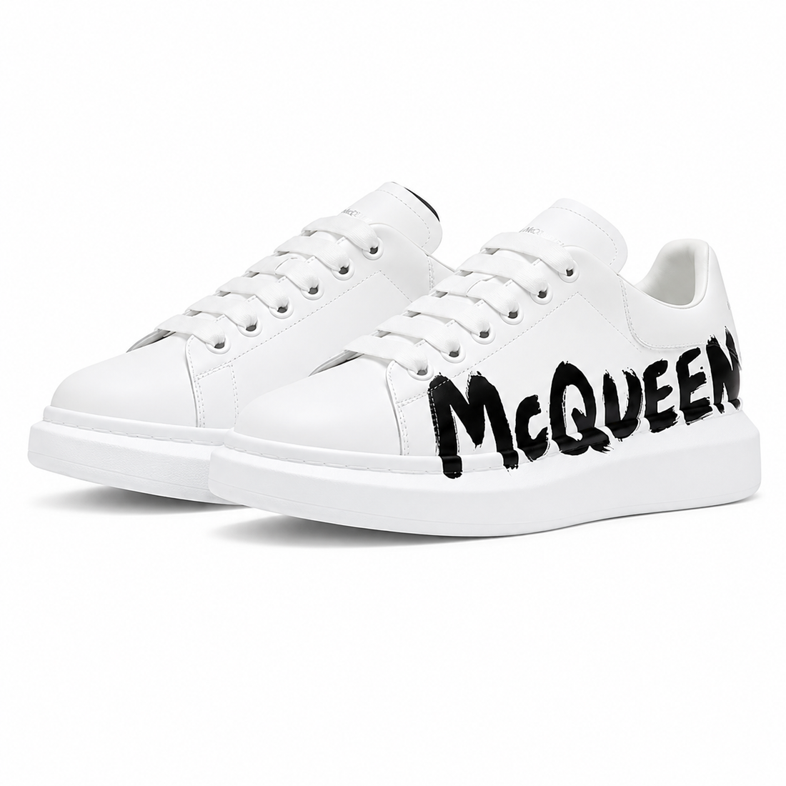 Alexander McQueen white-Graffiti-print