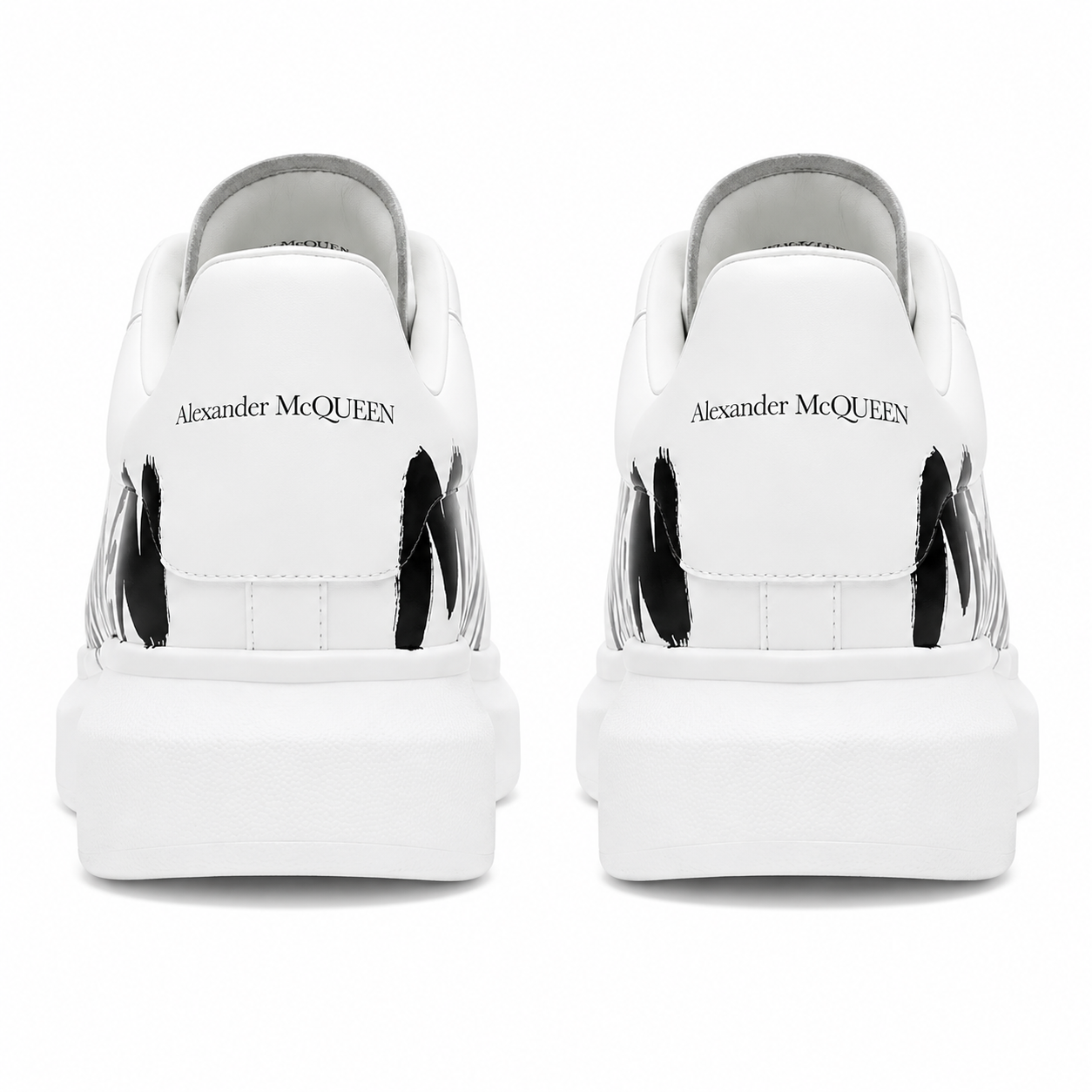 Alexander McQueen white-Graffiti-print