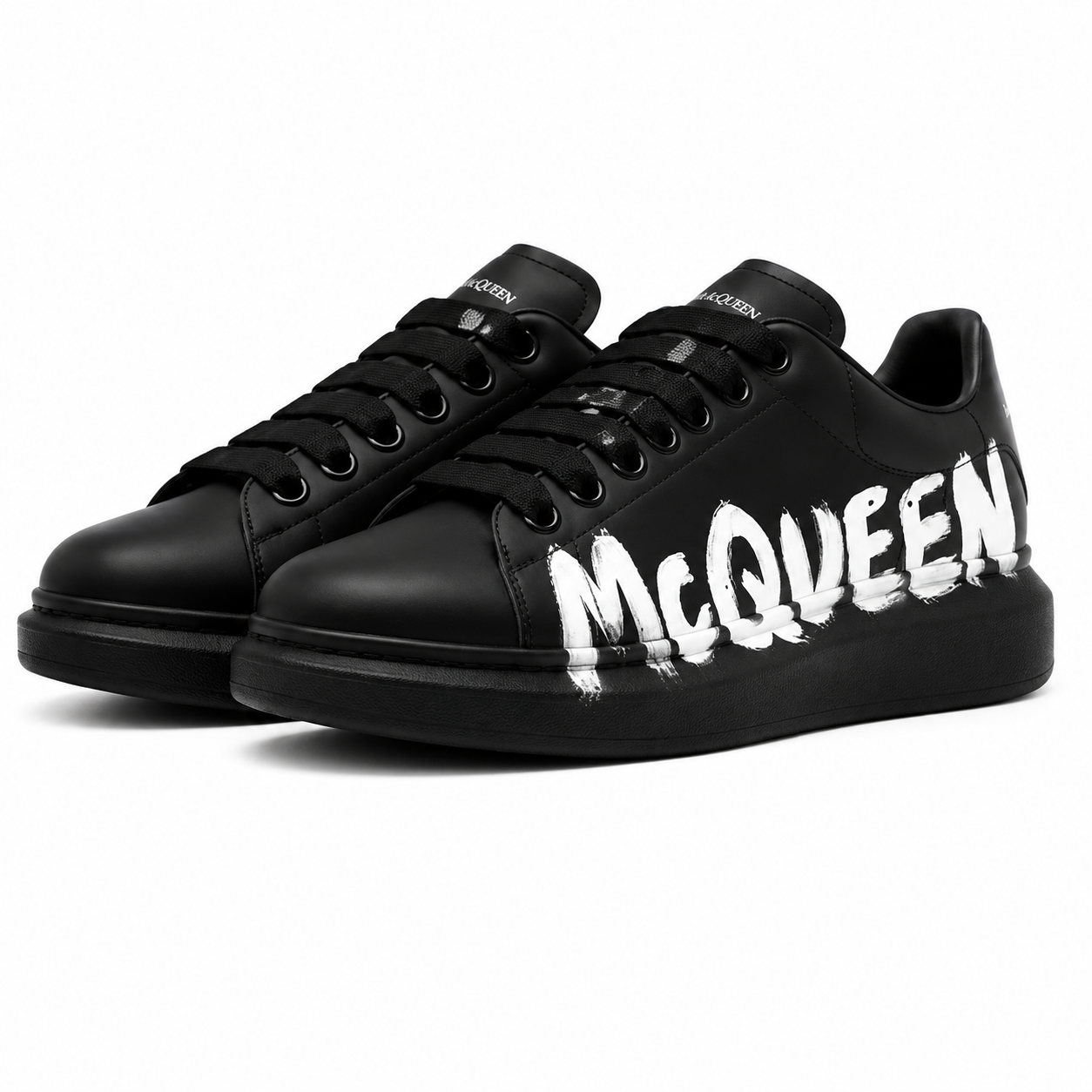 Alexander McQueen black-Graffiti-print