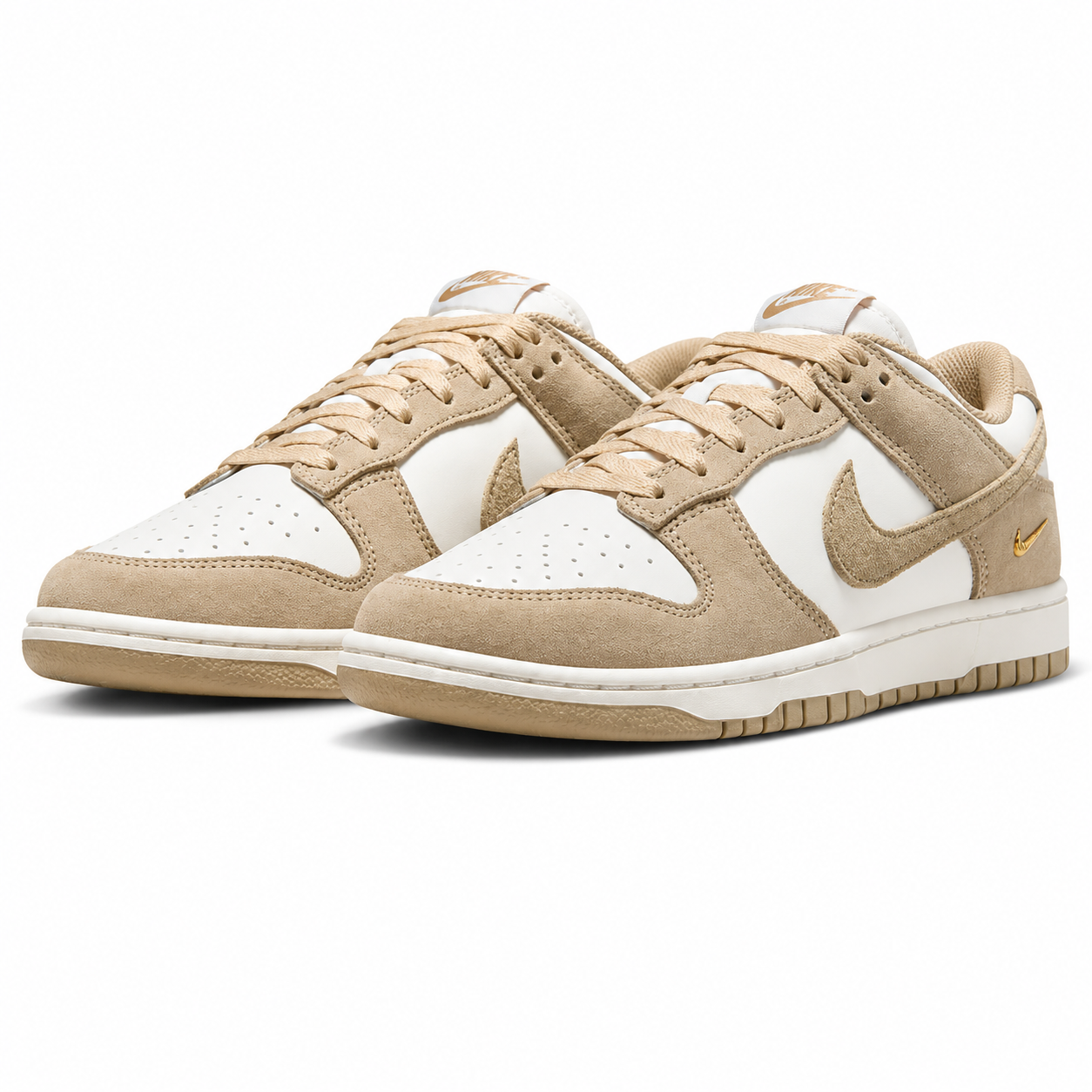 Nike dunks gold suede