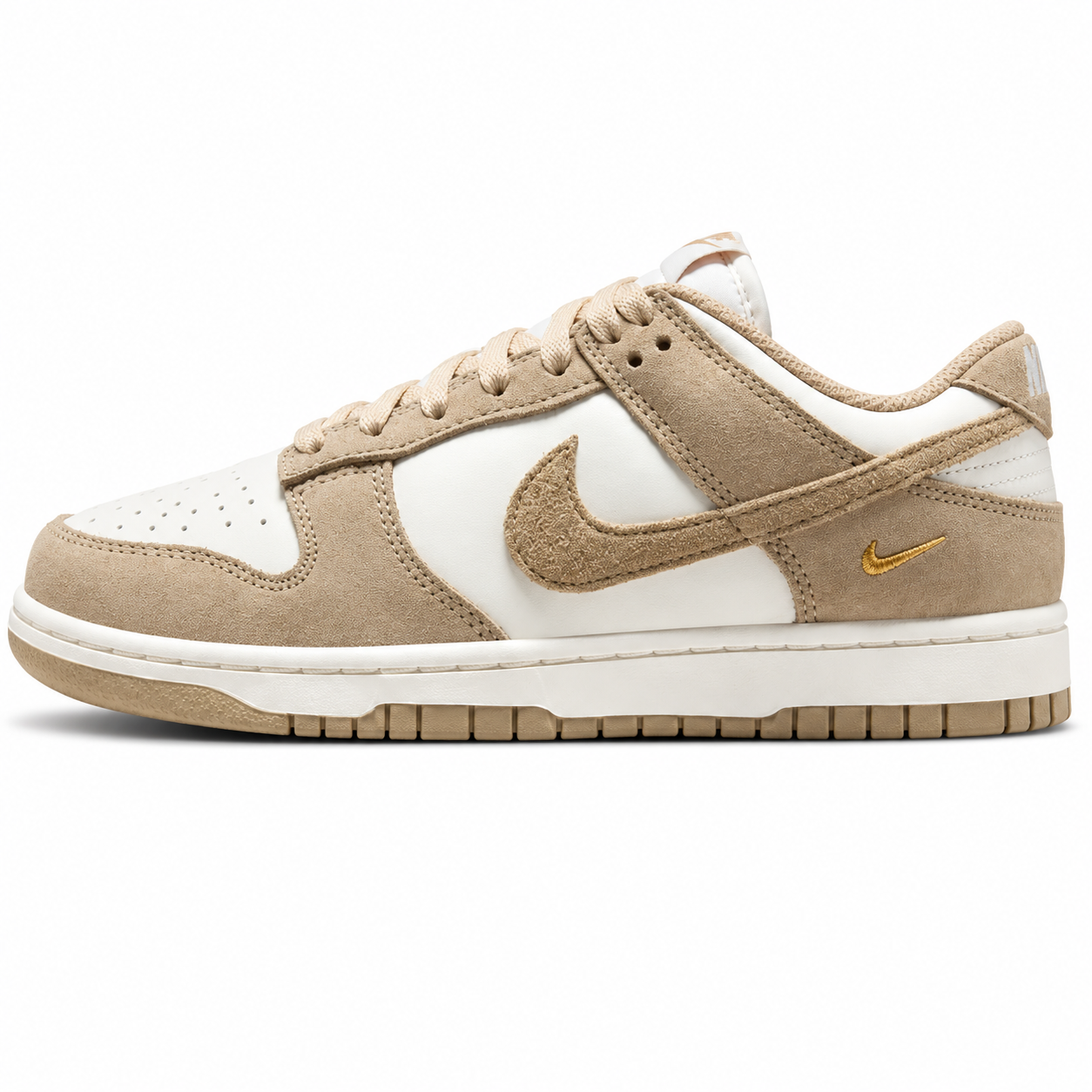 Nike dunks gold suede