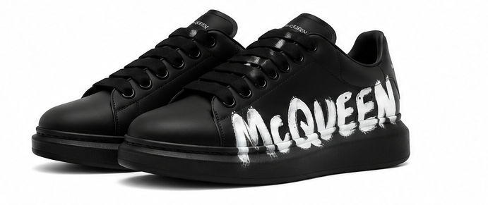 Alexander McQueen black-Graffiti-print