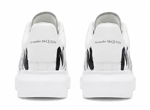 Alexander McQueen white-Graffiti-print