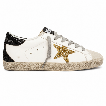 Golden Goose Superstar White Gold Star glitter