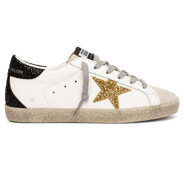 Golden Goose Superstar White Gold Star glitter