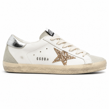 Golden Goose Super-Star White/Gold Glitter Edition